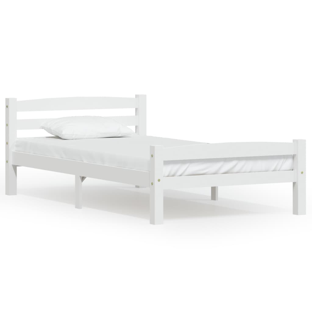 Vidaxl bedframe massief grenenhout wit 100x200 cm