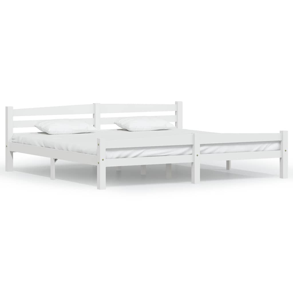 Vidaxl bedframe massief grenenhout wit 200x200 cm
