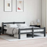 Vidaxl bedframe massief grenenhout donkergrijs 140x200 cm