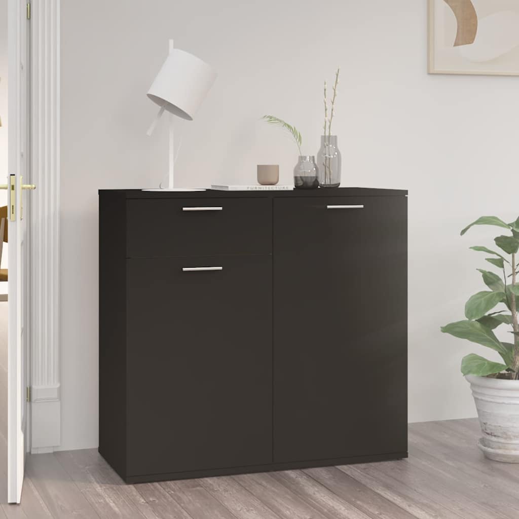 Vidaxl dressoir 80x36x75 cm bewerkt hout zwart