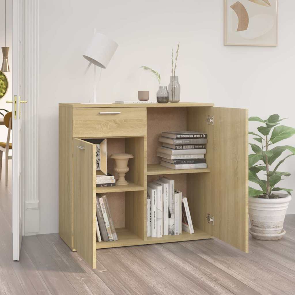Vidaxl dressoir 80x36x75 cm bewerkt hout sonoma eikenkleurig