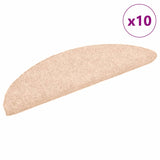 Vidaxl stair mats self -adhesive 10 st 56x17x3 cm needle felt cream -colored