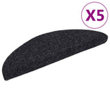 Vidaxl stair mats self -adhesive 5 st 56x17x3 cm needle felt black