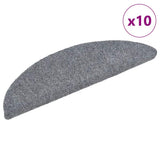 Vidaxl trapmatten zelfklevend 10 st 56x17x3 cm naaldvilt lichtgrijs