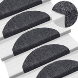 Vidaxl stair mats self -adhesive 5 st 65x21x4 cm needle felt dark gray