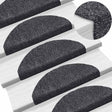 Vidaxl trapmatten zelfklevend 5 stuks 65x21x4 cm donkergrijs halfrond groot