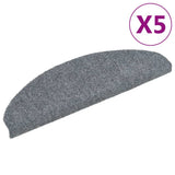 Vidaxl trapmatten zelfklevend 5 stuks 65x21x4 cm lichtgrijs halfrond groot