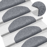 Vidaxl trapmatten zelfklevend 5 stuks 65x21x4 cm lichtgrijs halfrond groot