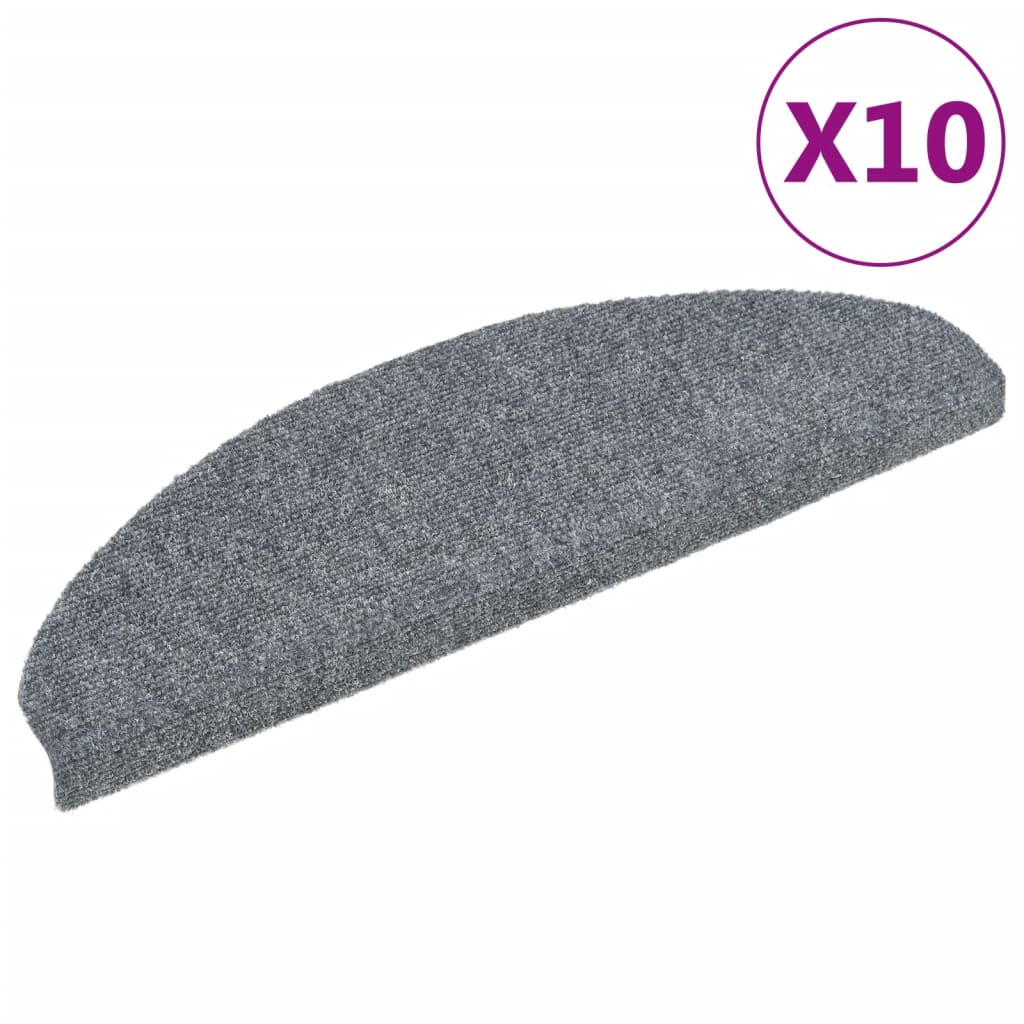 Vidaxl tappetini per autoadesivo 10 pezzi 65x21x4 cm in feltro grigio chiaro