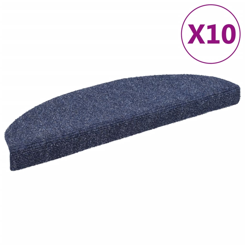 Vidaxl trapmatten zelfklevend 10 st 65x21x4 cm naaldvilt blauw