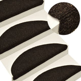 Vidaxl trapmatten zelfklevend 5 stuks 65x21x4 cm donkerbruin halfrond groot