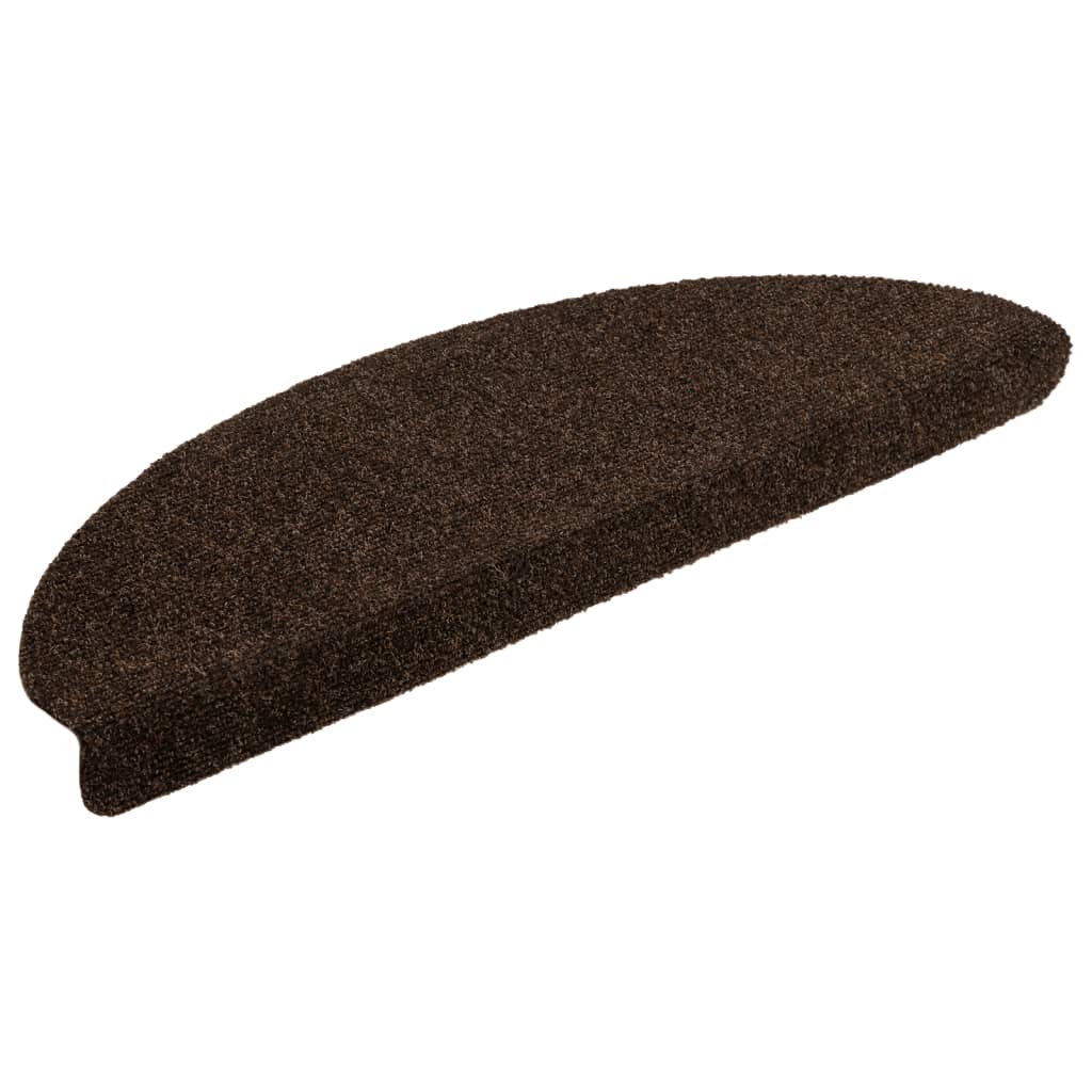 Vidaxl stair mats self -adhesive 5 st 65x21x4 cm needle felt brown