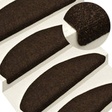 Vidaxl stair mats self -adhesive 5 st 65x21x4 cm needle felt brown