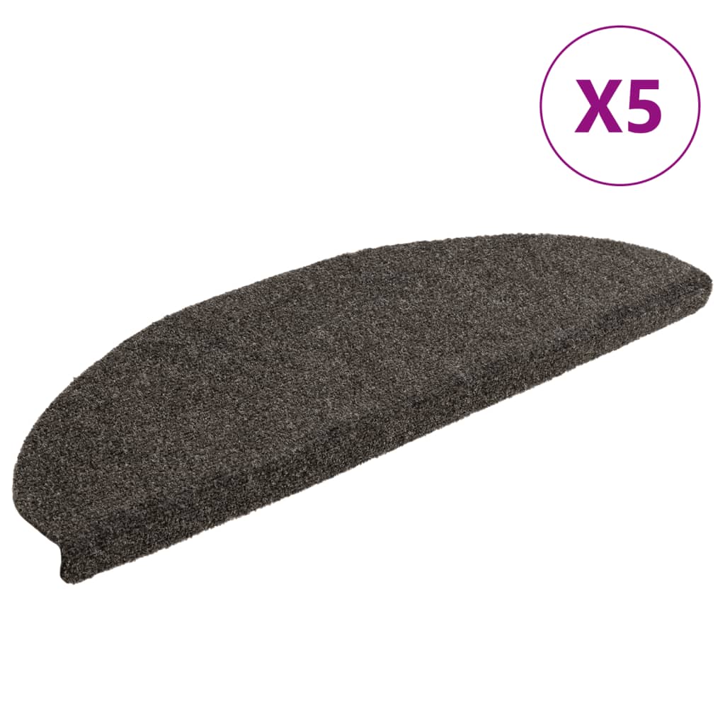 Vidaxl stair mats self -adhesive 5 pcs 65x21x4 cm needle felt anthracite color