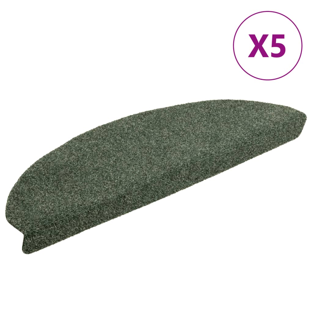 Vidaxl Treppenmatten Selbstadhäsiv 5 ST 65x21x4 cm Nadel sich grün gefühlt