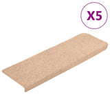 Vidaxl trapmatten 5 st 65x21x4 cm naaldvilt bruin