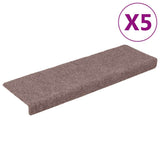 Vidaxl trapmatten zelfklevend 5 stuks 65x21x4 cm lichtbruin