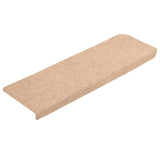 Vidaxl stair mats 10 pcs 65x21x4 cm needle felt cream -colored