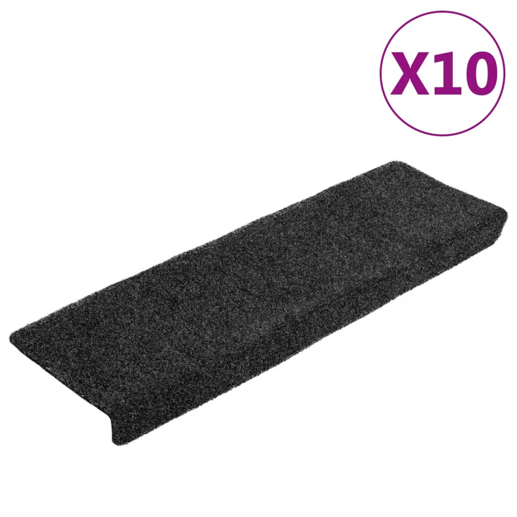 Vidaxl trapmatten 10 st 65x21x4 cm naaldvilt grijs