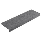 Vidaxl stair mats 5 st 65x21x4 cm needle felt light gray