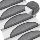 Vidaxl trapmatten 10 st 56x17x3 cm donkergrijs halfrond