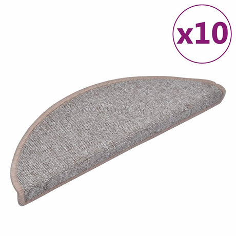 Vidaxl trapmatten 10 st 65x24x4 cm lichtbruin halfrond groot