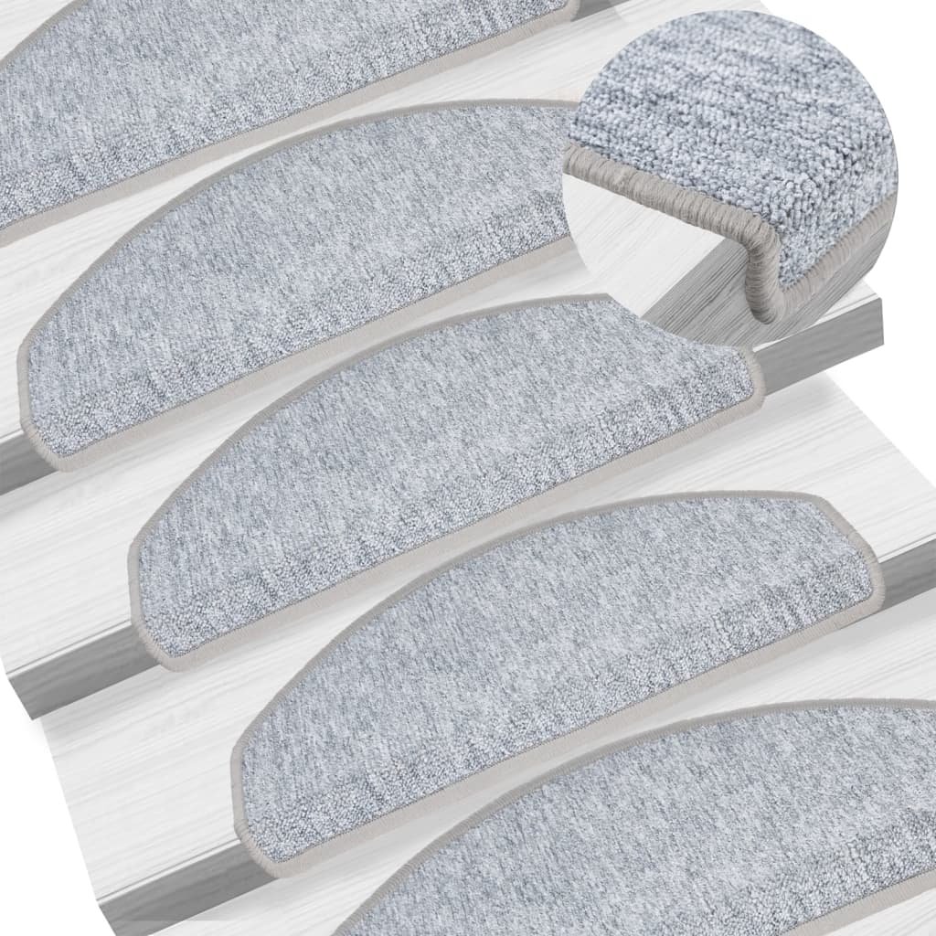 Esteras de escalera de Vidaxl 10 st 65x24x4 cm gris claro