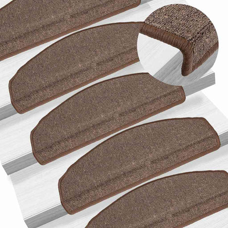 Vidaxl trapmatten 10 st 65x24x4 cm koffiebruin halfrond groot