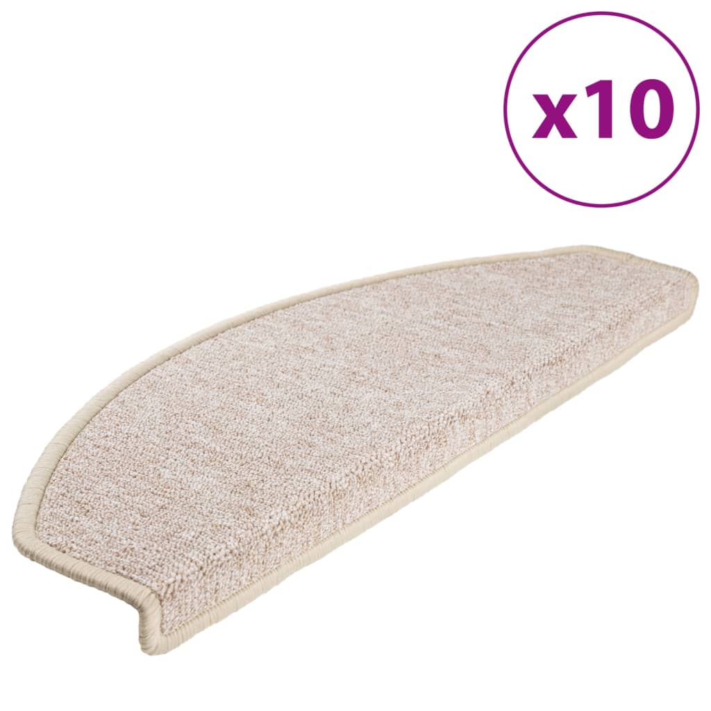 Vidaxl trapmatten 10 st 65x24x4 cm taupe halfrond groot