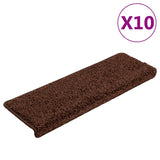 Podstavki za stopnice Vidaxl 10 St 65x21x4 cm rjava