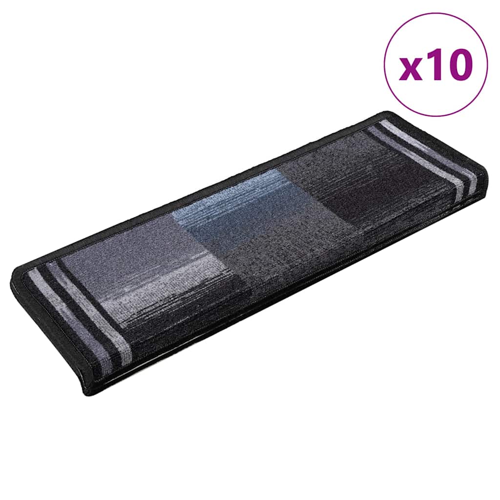 Vidaxl trapmatten zelfklevend 10 st 65x21x4 cm zwart en grijs