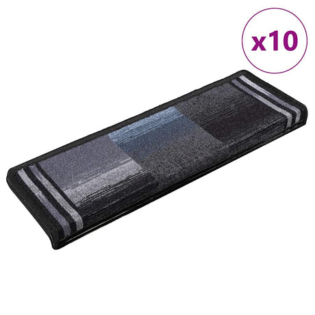 Vidaxl trapmatten zelfklevend 10 st 65x21x4 cm zwart en grijs
