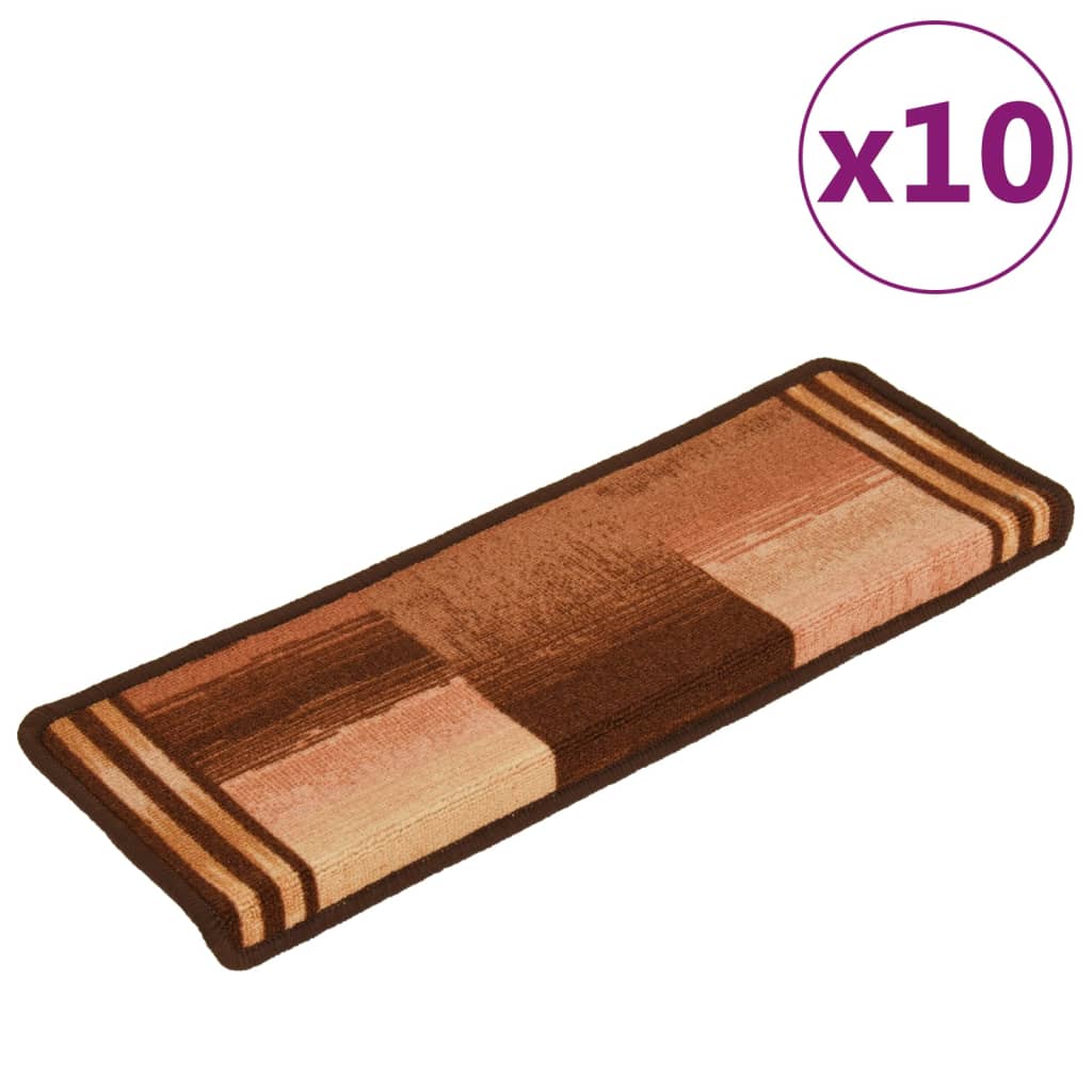 Vidaxl trapmatten zelfklevend 10 st 65x21x4 cm bruin