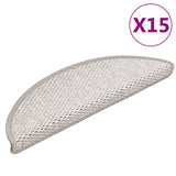 Vidaxl Stair Mats Selflesive 15 St Sisal Look 56x17x3 cm Platina barva