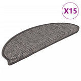 Vidaxl Stair Mats Selflezivna 15 St Sisal Look 65x21x4 cm rjava bež