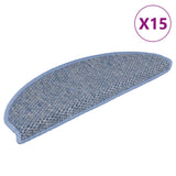 Vidaxl Stair Mats Selflesive 15 St Sisal Look 65x21x4 cm modra