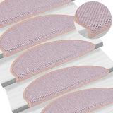 VidaXL stair mats Self-adhesive 15 st sisal look 65x21x4 cm pink