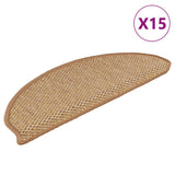 Vidaxl Stair Mats Selflezivni 15 St Sisal Look 65x21x4 cm Sisal obarvano