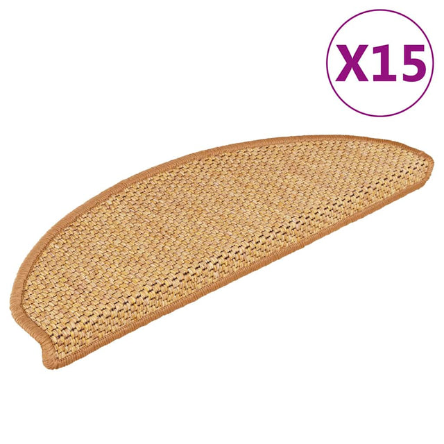 Vidaxl trapmatten zelfklevend 15 st sisal-look 65x21x4 cm sisalkleurig