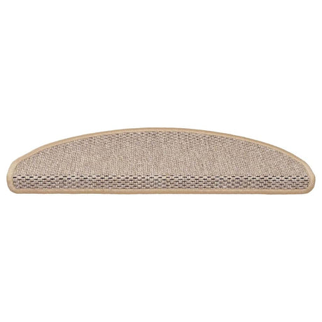 Vidaxl trapmatten zelfklevend 15 st sisal-look 65x21x4 cm lichtbeige