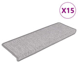 Esteras de escalera de Vidaxl autoadhesivo 15 sisal sisal look 65x21x4 cm platina color