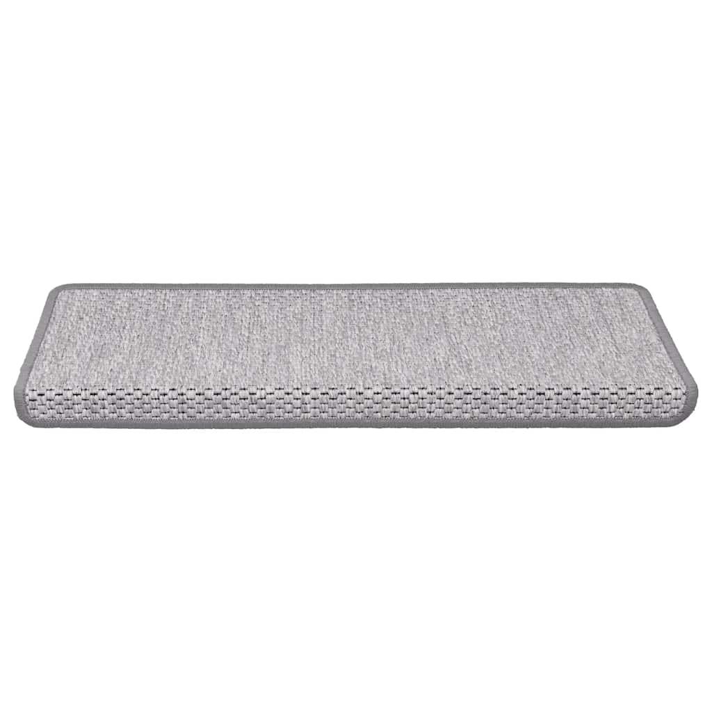 Vidaxl trapmatten zelfklevend 15 st sisal-look 65x21x4 cm platinakleur