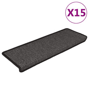 Vidaxl trapmatten zelfklevend 15st sisal-look 65x21x4cm antracietkleur