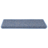 Vidaxl stair mats self-adhesive 15 st sisal look 65x21x4 cm blue