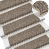 Esteras de escalera de Vidaxl autoadhesivo 15 SISAL SISAL 65X21X4 cm Beige oscuro