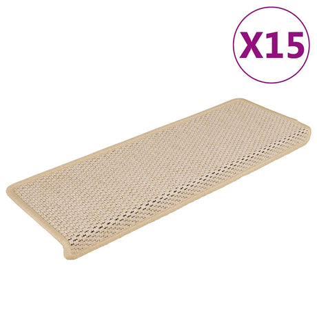 Vidaxl trapmatten zelfklevend 15 st sisal-look 65x21x4 cm berber