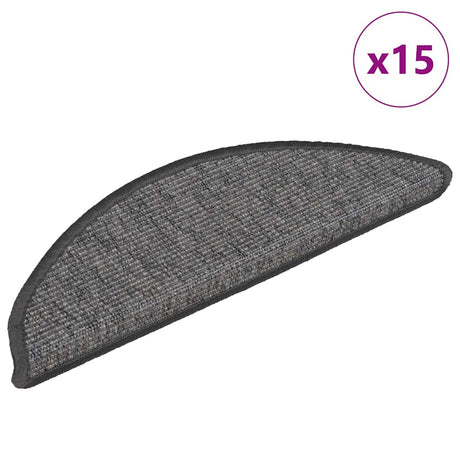 Vidaxl trapmatten 15 st 56x17x3 cm beige en grijs halfrond