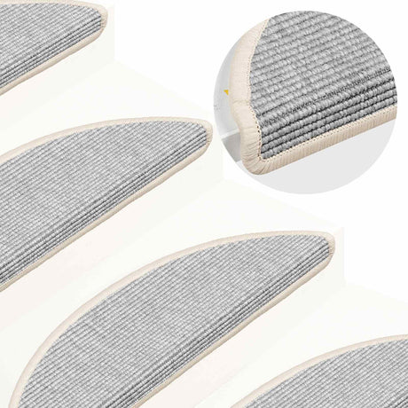 Vidaxl trapmatten 15 st 56x17x3 cm zilver halfrond
