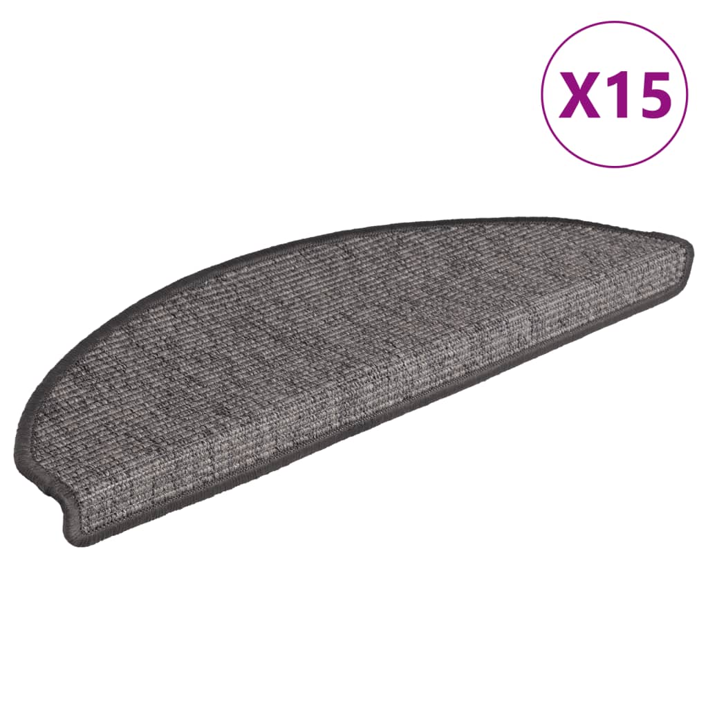 Vidaxl Treppenmatten Selbstadhäsiv 15 ST 65x21x4 cm Grau und Beige