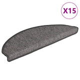 Vidaxl trapmatten 15 st 65x21x4 cm beige en grijs halfrond groot
